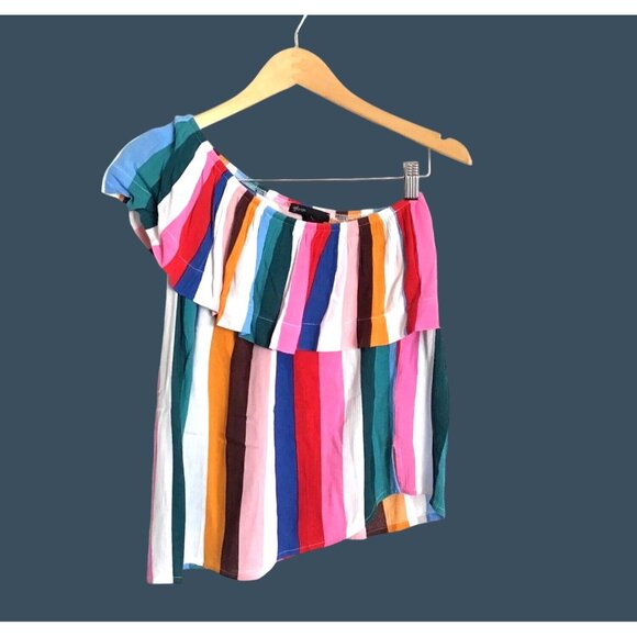 GIBSON- WOMENS MULTI COLOR COLD SHOULDER TOP SIZE SMALL - Picture 1 of 8